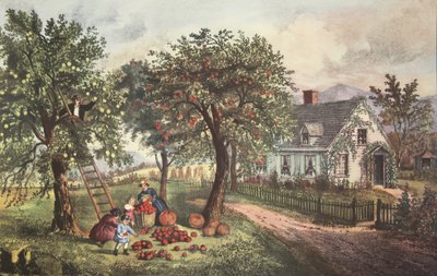 Herdade americana - outono, bar. 1869, Currier & Ives de American School