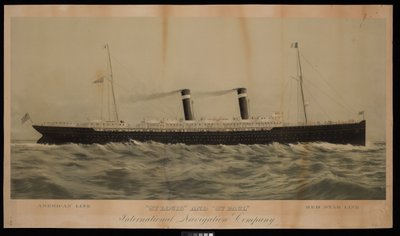 American Line St Louis e St Paul Red Star Line International Navigation Company (cromolitografia) de American School