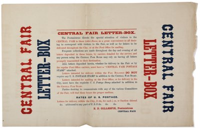 Anúncio para as caixas de correio justas centrais, c.1864 de American School