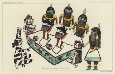 Anya Katcina Manas a moer milho (litografia a cores) de American School