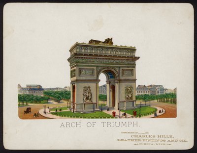 Arc de Triomphe, Paris, França (chromolitho) de American School