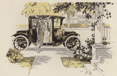 Ilustrações de linhas de automóveis, antes da 1ª Guerra Mundial (litografia) de American School