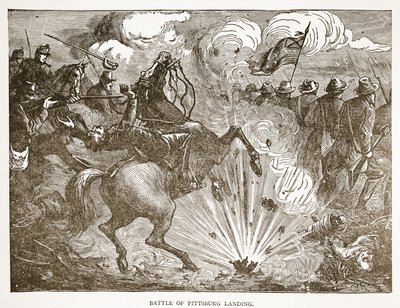 Batalha de Pittsburgh Landing, de um pub de livros. 1896 de American School