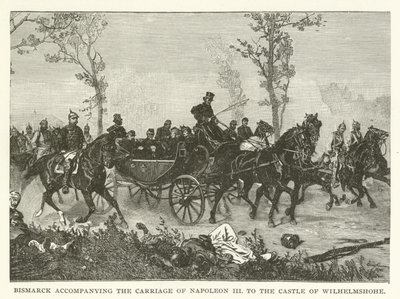 Bismarck acompanhando a carruagem de Napoleão III até o Castelo de Wilhelmshohe de American School