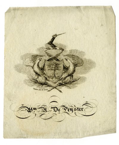 Bookplate de William Axtell De Peyster (1793-1856), c.1840 de American School