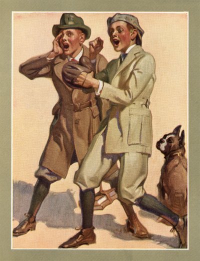 Garotos jogando beisebol de rua na década de 1920 de American School