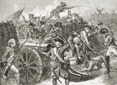 Captura de um reduto em Yorktown, 1781, de "Uma Breve História dos Estados Unidos", publicado pela AS Barnes und Co. em 1885 de American School