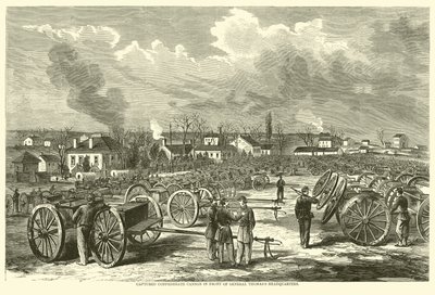 Canhão confederado capturado em frente à sede da General Thomass, novembro de 1863 de American School