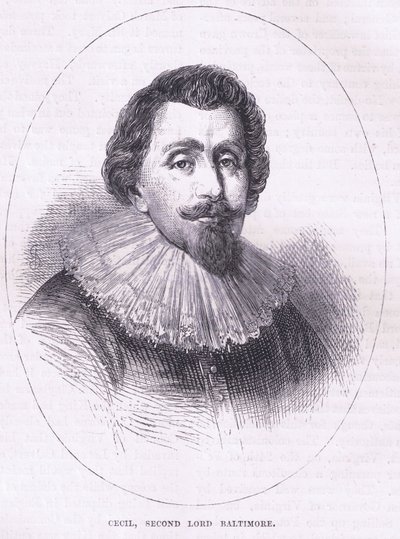 Cecil, segundo Lord Baltimore, ilustração de Cassell
