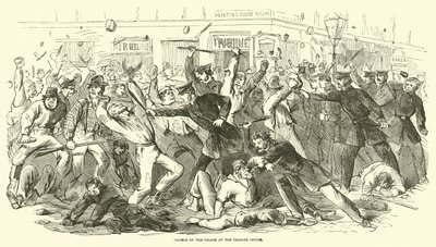 Carga da polícia no Escritório da Tribuna, julho de 1863 de American School
