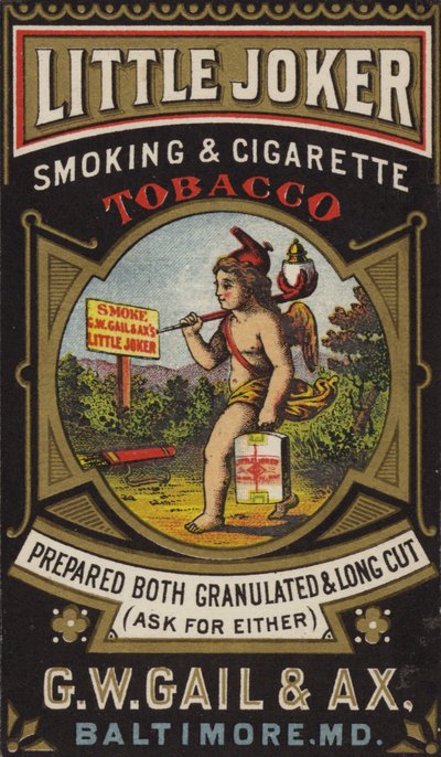 Querubim carregando tabaco e isqueiro de American School