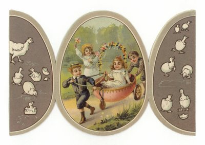 Crianças brincando no carrinho de ovos de American School
