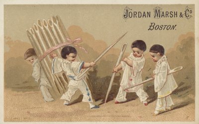 Crianças com agulhas de costura de American School