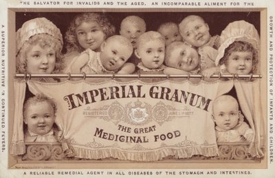 Crianças e bebês que anunciam o Imperial Granum de American School