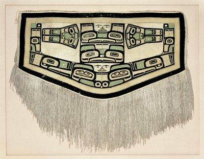 Cobertor Chilkat, antes de 1832 (lã de cabra montesa e casca de cedro amarelo) de American School