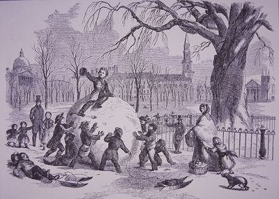 Bola de neve de Natal, cena no Boston Common de American School