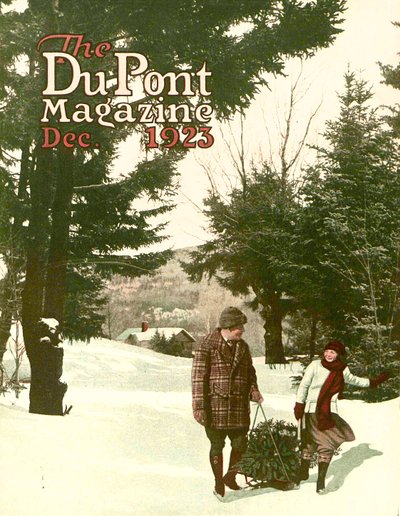 Árvore de Natal, capa da revista DuPont, dezembro de 1923 de American School