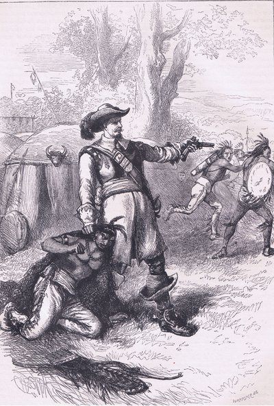 Coronel Atherton e os índios 1661, ilustração de Cassell
