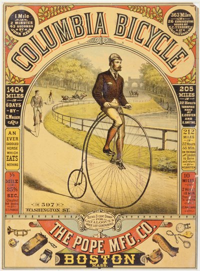 Columbia Bicycle Ad, c.1890s (cromolitografia) de American School