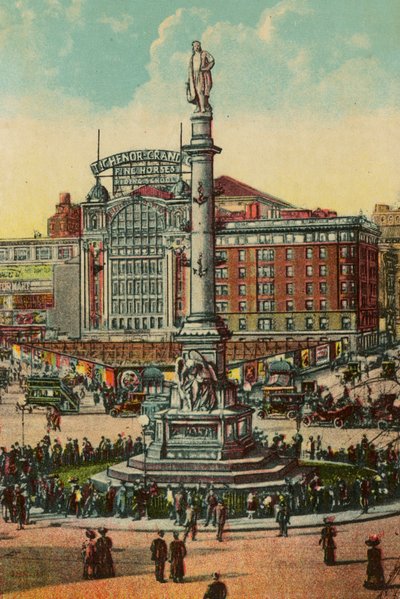 Columbus Circle, Nova Iorque, c.1900 de American School