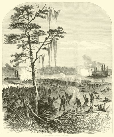Ataque de terra confederado na frota de Porters, abril de 1864 de American School