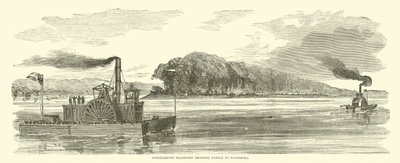 Transporte confederado trazendo gado para Vicksburg, em fevereiro de 1863 de American School