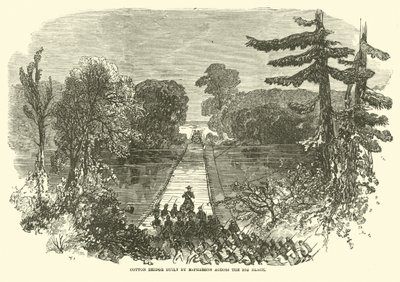 Ponte de algodão construída por McPherson através do Big Black, em maio de 1863 de American School