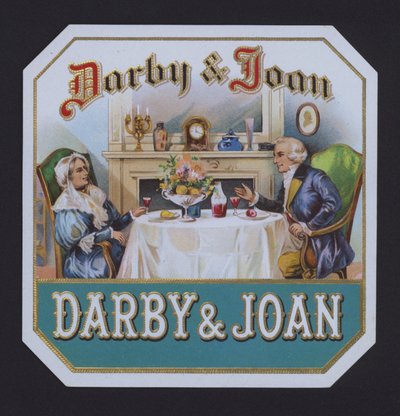 Darby e Joan, etiqueta de charuto (cromolito) de American School