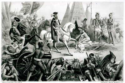 De Soto Descobrindo o Mississippi, 21 de maio de 1541, de "O continente americano e seus habitantes antes de sua descoberta por Colombo", de Anne C. Cady, 1893 de American School