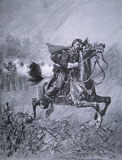 Morte do General Philip Kearney (1815-62) (gravura) de American School