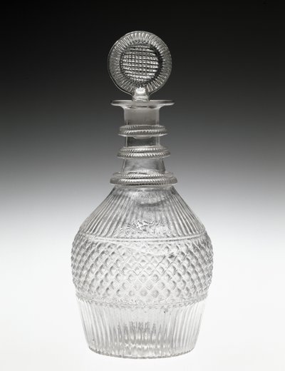 Decanter e Stopper, c. 1820-1840 (vidro sem chumbo) de American School