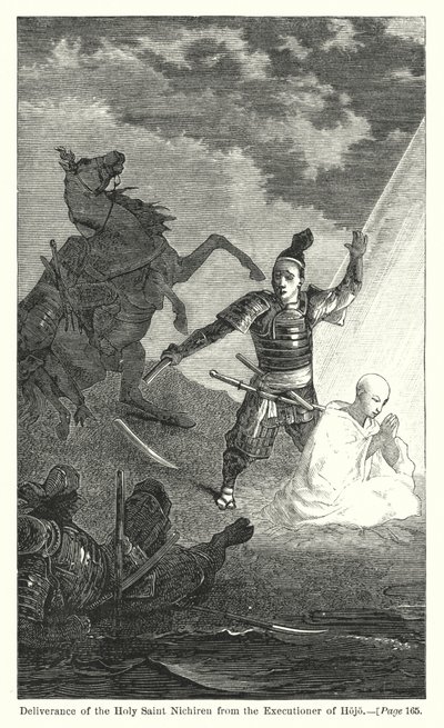 Entrega do Santo São Nichiren do Executor de Hojo (gravura) de American School