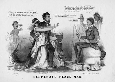 Homem da paz desesperado, publicado por Currier & Ives, Nova York, c.1866 de American School