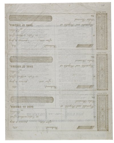 Dixie impresso no verso de um cheque, 1861 de American School