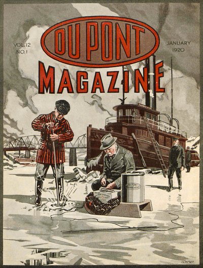 DuPont Dynamite, capa da revista DuPont, janeiro de 1920 de American School