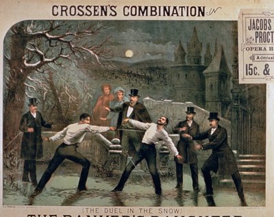 Duel in the Snow, pôster de The Bankers Daughter, estrelado por Crossens Combination no Jacobs & Procter Opera House de American School