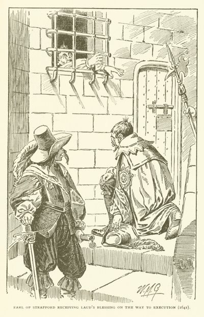 Conde de Strafford recebendo a bênção de Laud a caminho da execução (1641) (gravura) de American School