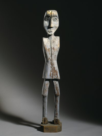 Figura de Efígie, Chippewa, final do século XIX (madeira, pregos de ferro e pigmento) de American School