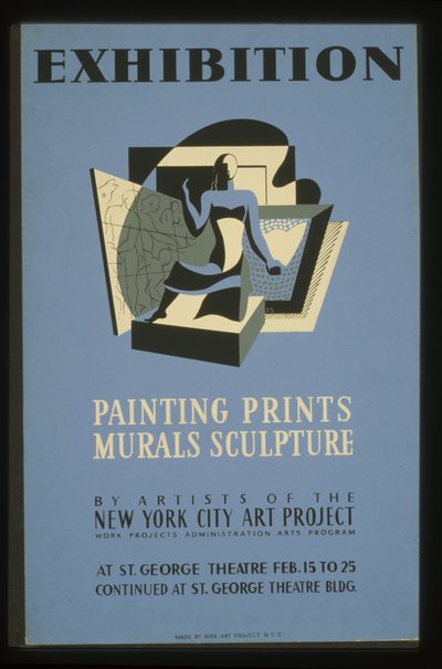 Exposição Pintura, gravuras, murais, escultura de artistas do Projeto de Arte de Nova York de American School