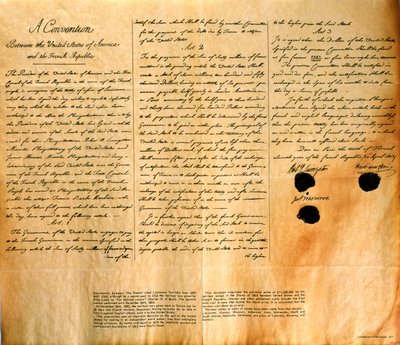 Fac-símile da Convenção para a compra de Louisiana pelos Estados Unidos, 30 de abril de 1803 de American School