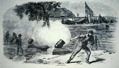 Federal Mortar Battery during the American Civil War (1861-65) (litho) de American School