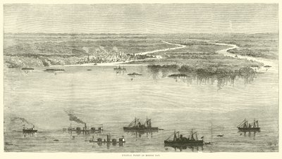 Frota Federal em Mobile Bay, agosto de 1864 de American School
