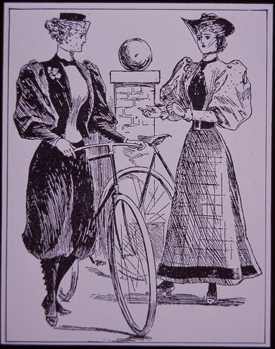 Fato de ciclismo feminino, mostrando menina em flor, Nova Iorque, EUA de American School