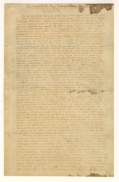 Primeira página dos assassinatos na rua Morgue por Edgar Allan Poe, 1841 de American School