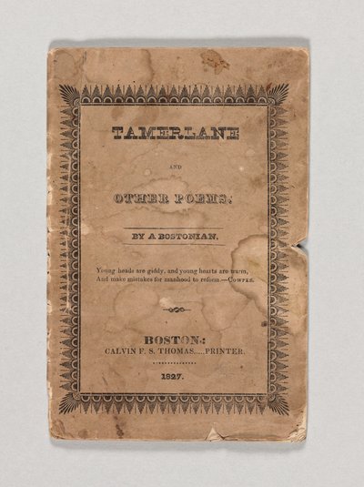 Capa de &39;Tamerlane and Other Poems&39;, de Edgar Allan Poe, publicada em 1827 (impressão) (ver também 433401) de American School