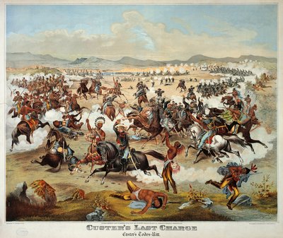 A última resistência do General Custer na Batalha de Little Bighorn, 25 de junho de American School