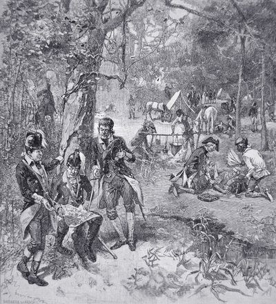 General Francis Marion no acampamento (litho) de American School