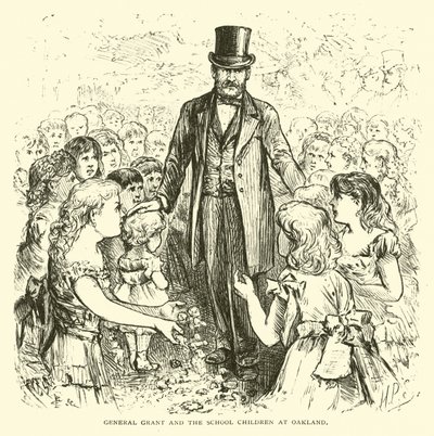 General Grant e as crianças da escola em Oakland de American School