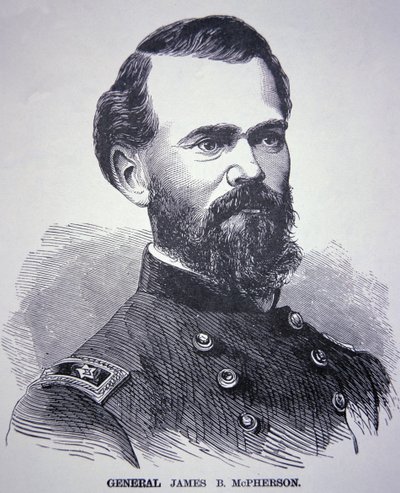 General James Birdseye McPherson (1828-64) (gravura) de American School