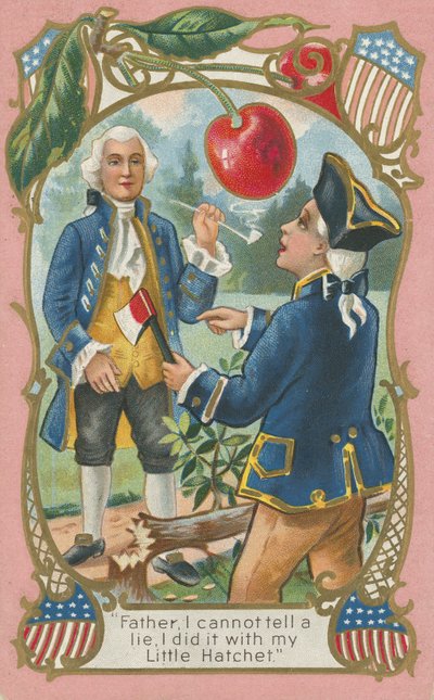 George Washington confessando ao seu pai (cor litho) de American School
